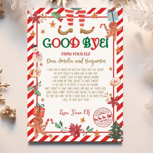 Goodbye Elf Letter From Elf Christmas Elf Letter To Kids Elf Departure Farewell From The Elves Christmas Printables EDITABLE Elf Note HL31
