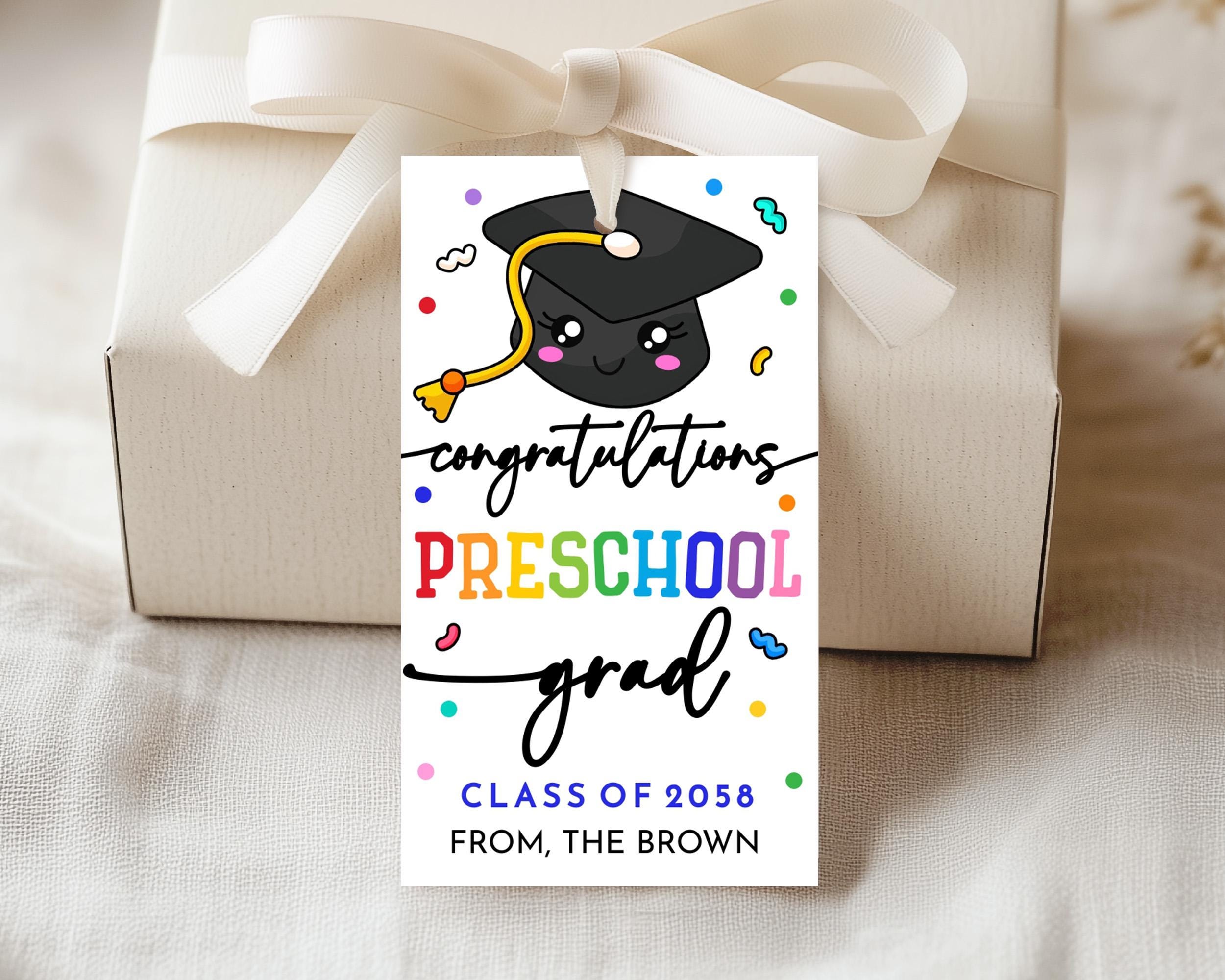 Preschool Graduation Gift Tag Congratulations Preschool Grad Favor Tags ...