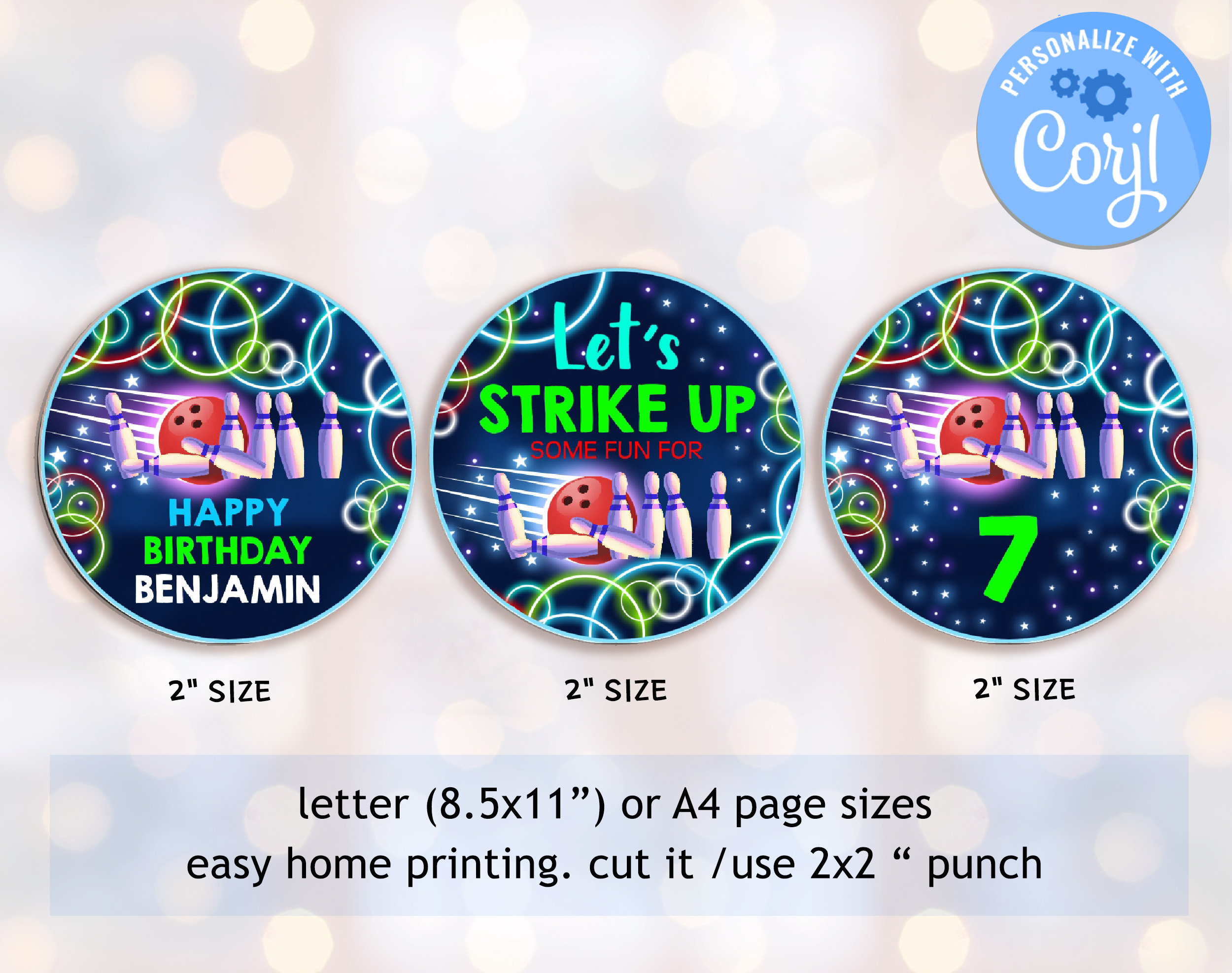 Bowling Cupcake-Topper – 24 Stück, Glitzernd, Für Sport-Mottoparty, Baby Shower & Geburtstag
