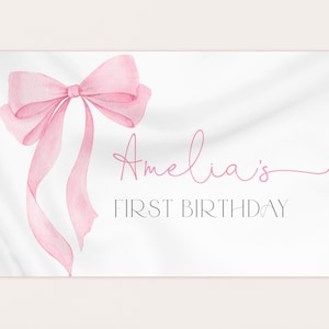 FloralGrace Rosa Schleife Party Set - 20 Personen Deko Mit Tellern & Servietten