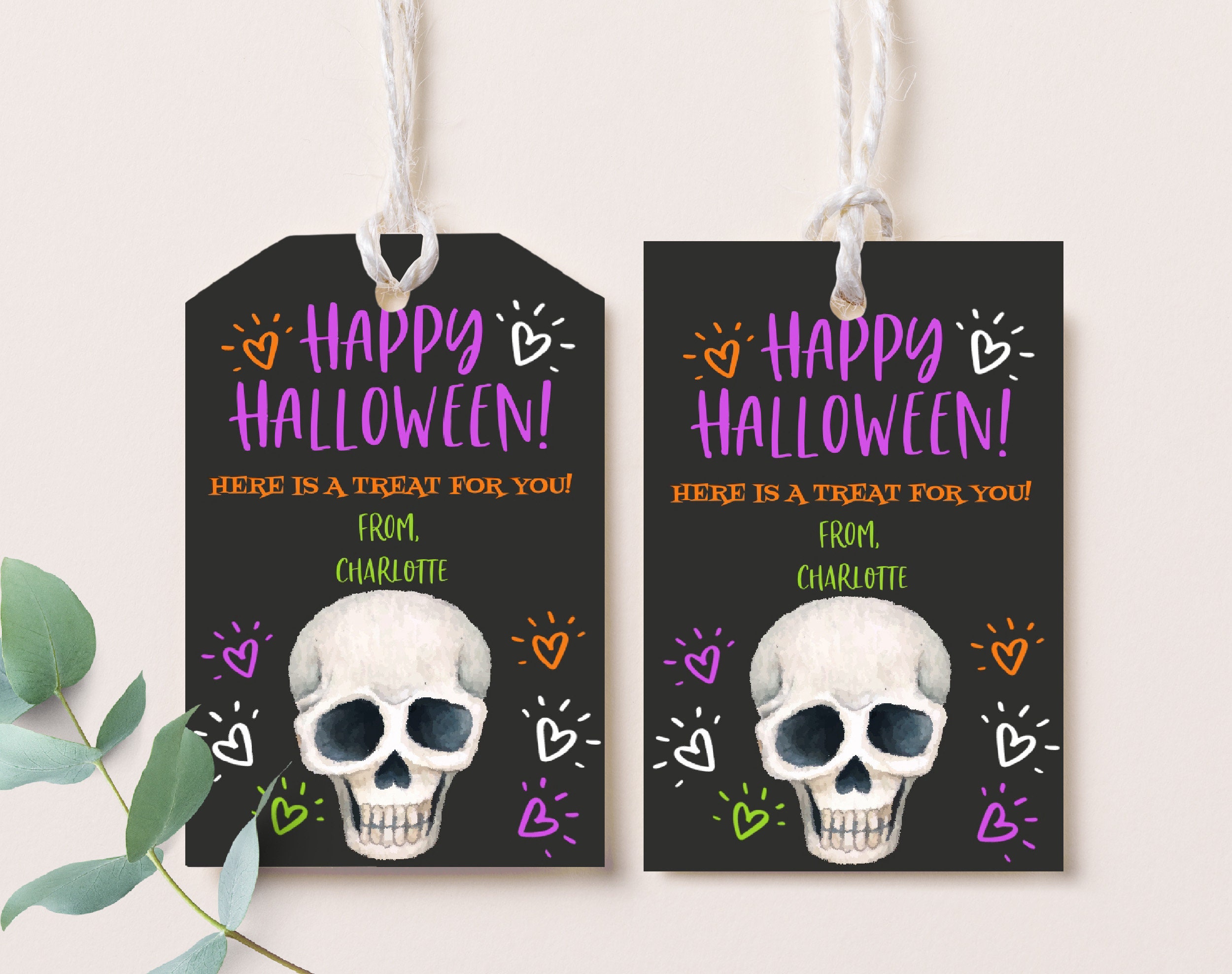 Halloween Tags Party Birthday Thank You Gift Favor Mini Label Sticker ...