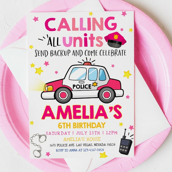 Police Party Invitation Card Etsy Australia Police Party Invitation Card Etsy Australia