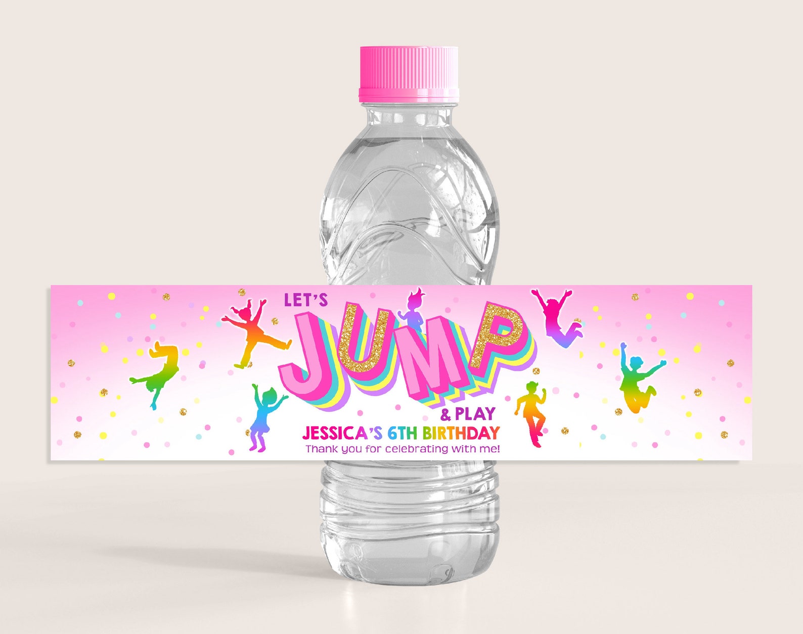Jump Water Bottle Labels Jumping Drink Bounce House Birthday Party ...