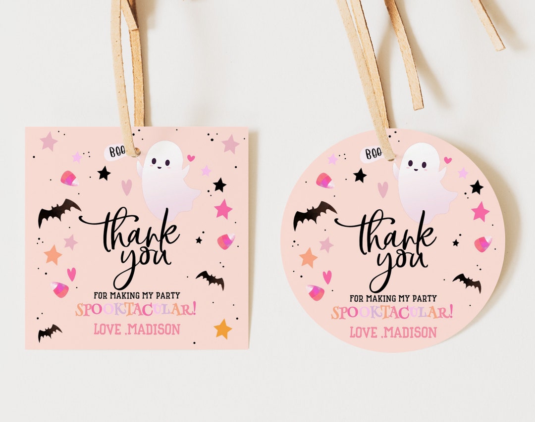 Halloween Baby Shower Favor Tags Spooky One Birthday Gift Tags Hey Boo ...