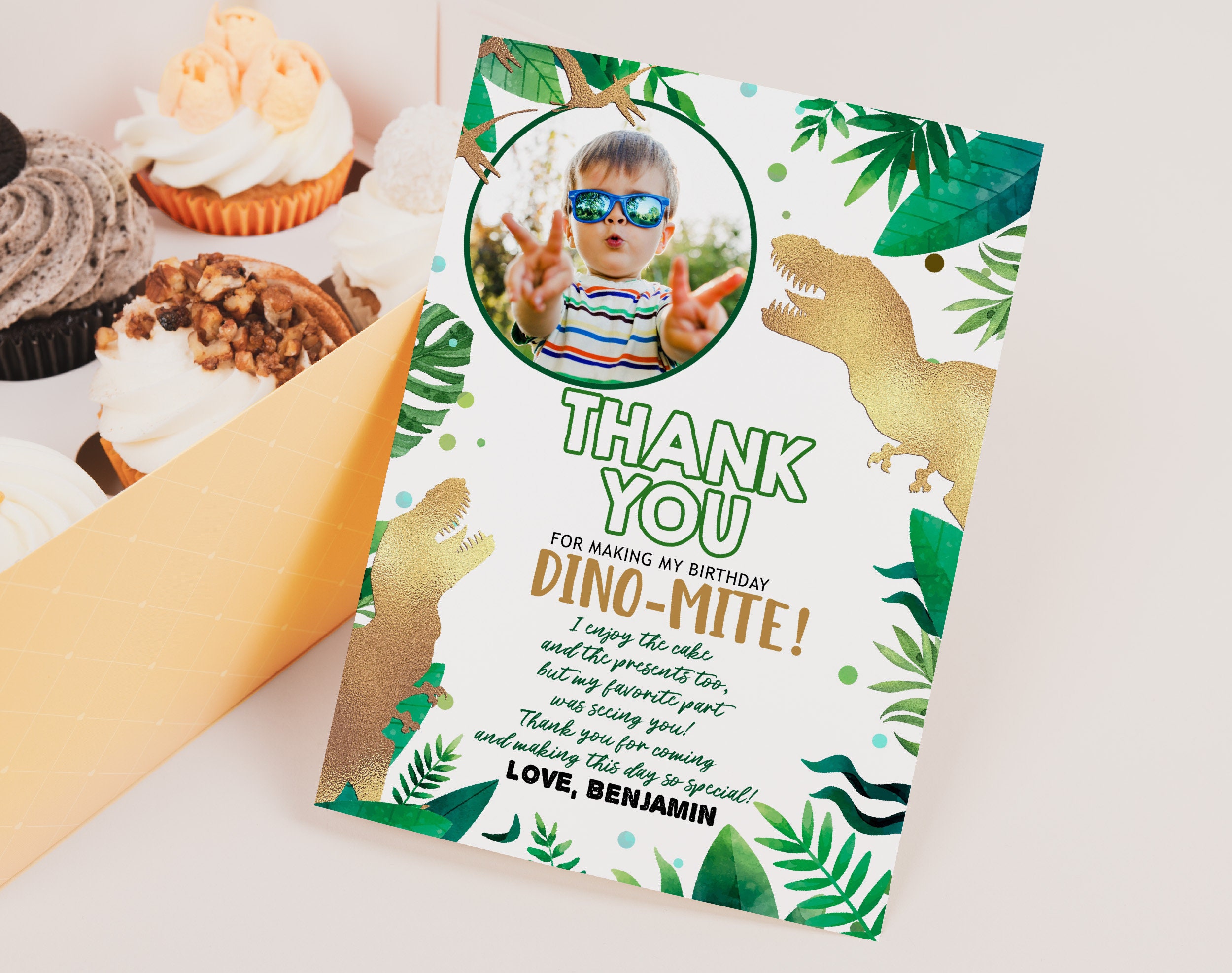 Dinosaur Thank You Cards Dinosaur Photo Thank You Notes Boy Girl Kids