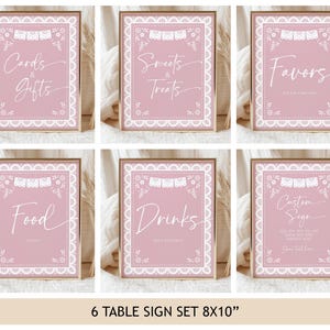 Cielito Lindo Table Signs Set Mexican Baby Shower Poster Bundle Pink Talavera Baptism Party Decor Papel Picado Barro Printable AS42P BP01P