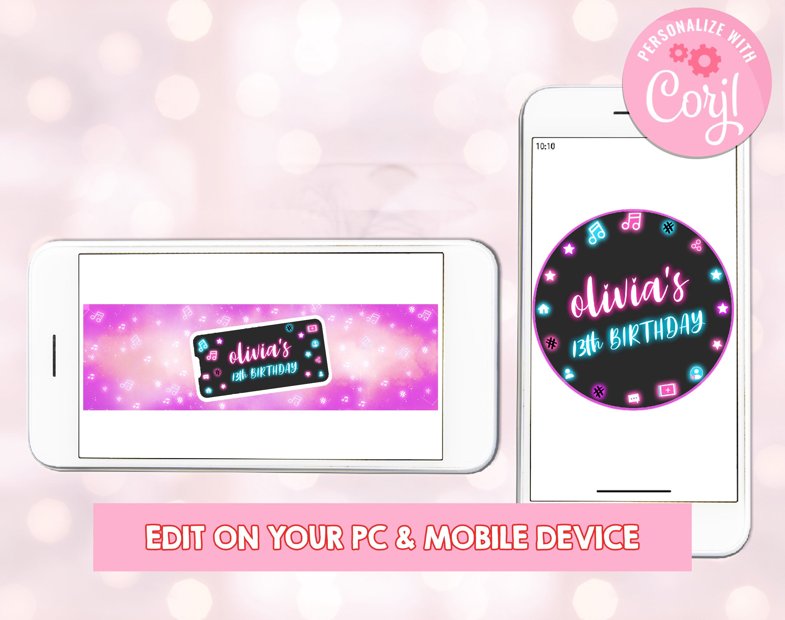 Tik Tok Pringles Label Pink Musical Inspired Wrapper Party Etsy