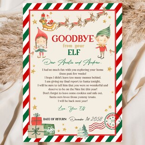 EDITABLE Elf Goodbye Letter Personalized Elf Farewell Letter - Etsy
