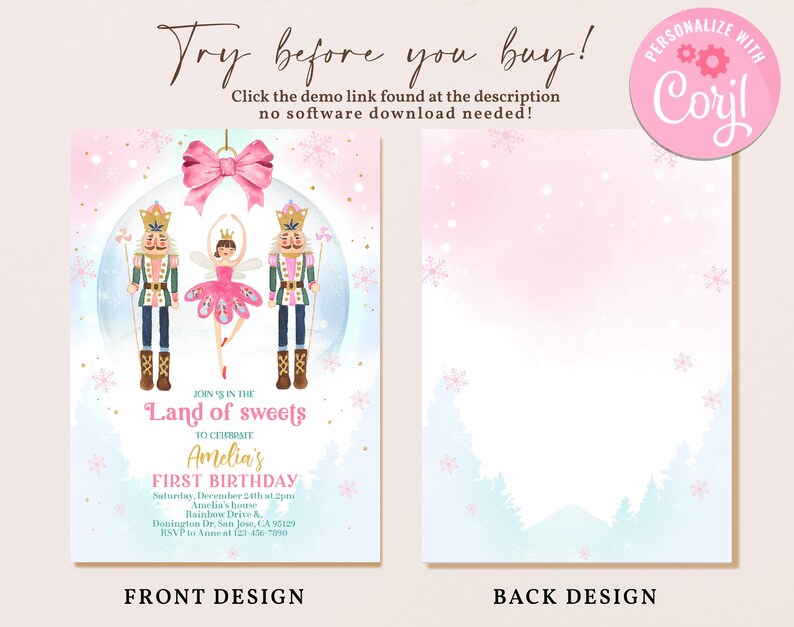 Nutcracker Invitation Birthday Party Invites Christmas Winter - Etsy
