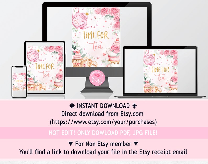 Time For Tea Sign Tea Party Table Sign Time for Tea Sign Girl 1st Birthday Party Decor ...