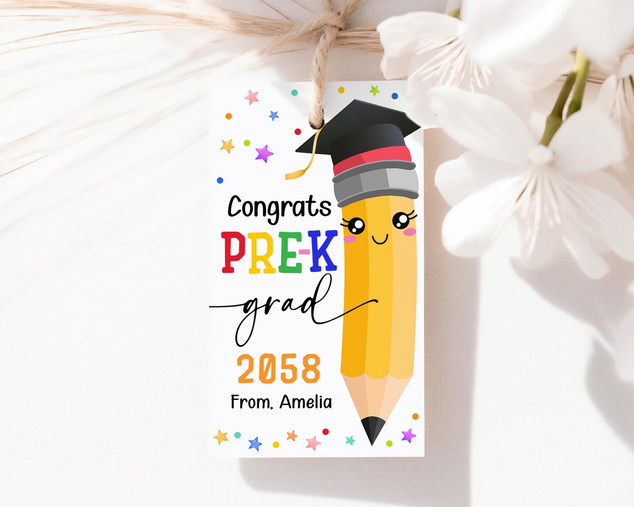 Congrats Pre-k Grad Gift Tag Preschool Graduation Treat Bag Tag End of ...