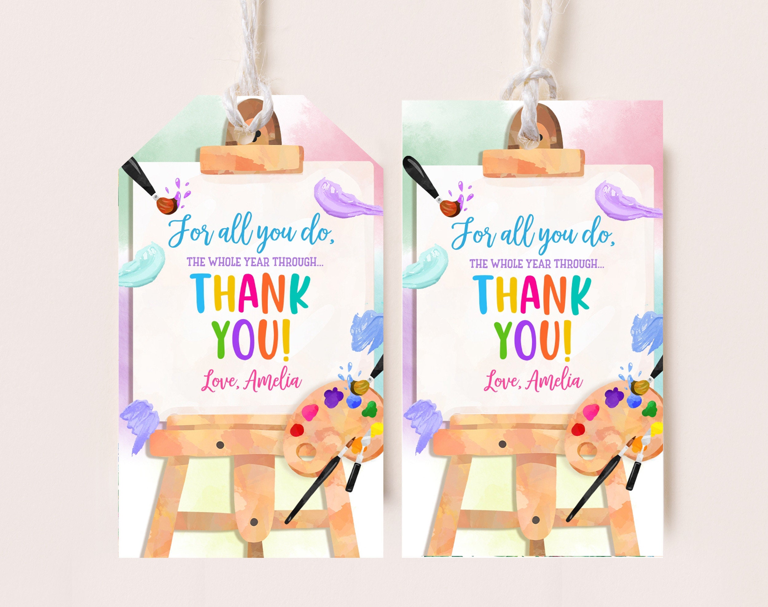 Teacher Appreciation Gift Tags Kids School Classroom Thank You for All ...