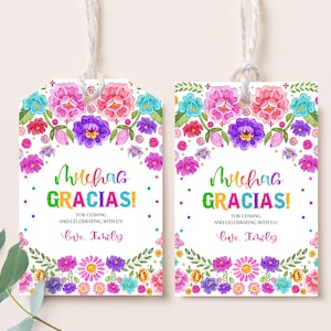 フィエスタ バースデー 記念品タグ リトル セニョリータ ベビーシャワー ギフトタグ メキシコの花 砂漠の花 サボテン シンコ デ マヨ 印刷可能 BS15W BT57W