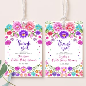 フィエスタ バースデー 記念品タグ リトル セニョリータ ベビーシャワー ギフトタグ メキシコの花 砂漠の花 サボテン シンコ デ マヨ 印刷可能 BS15W BT57W