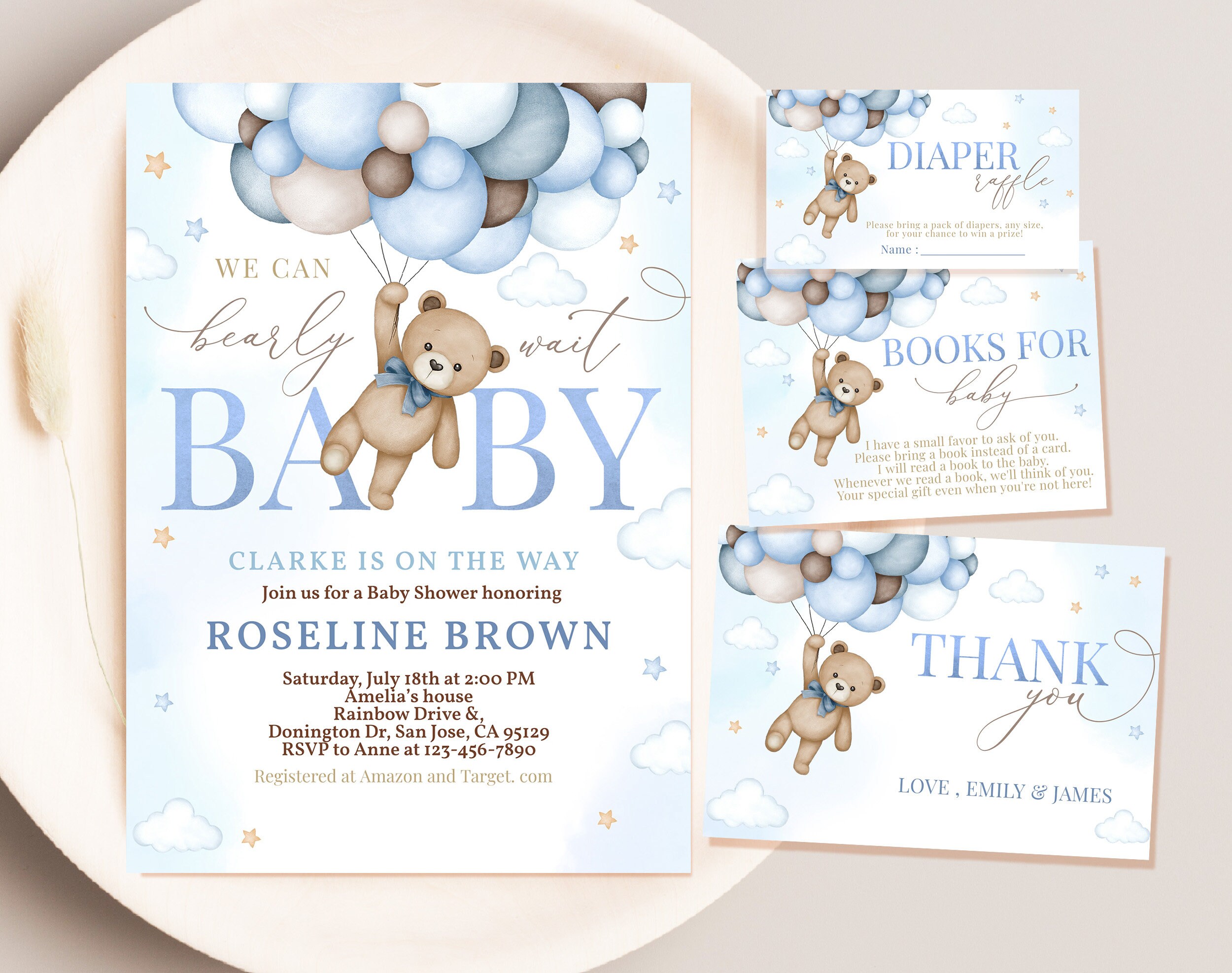 Buy Teddy Bear Baby Shower Invitation Bundle We Can Bearly Wait