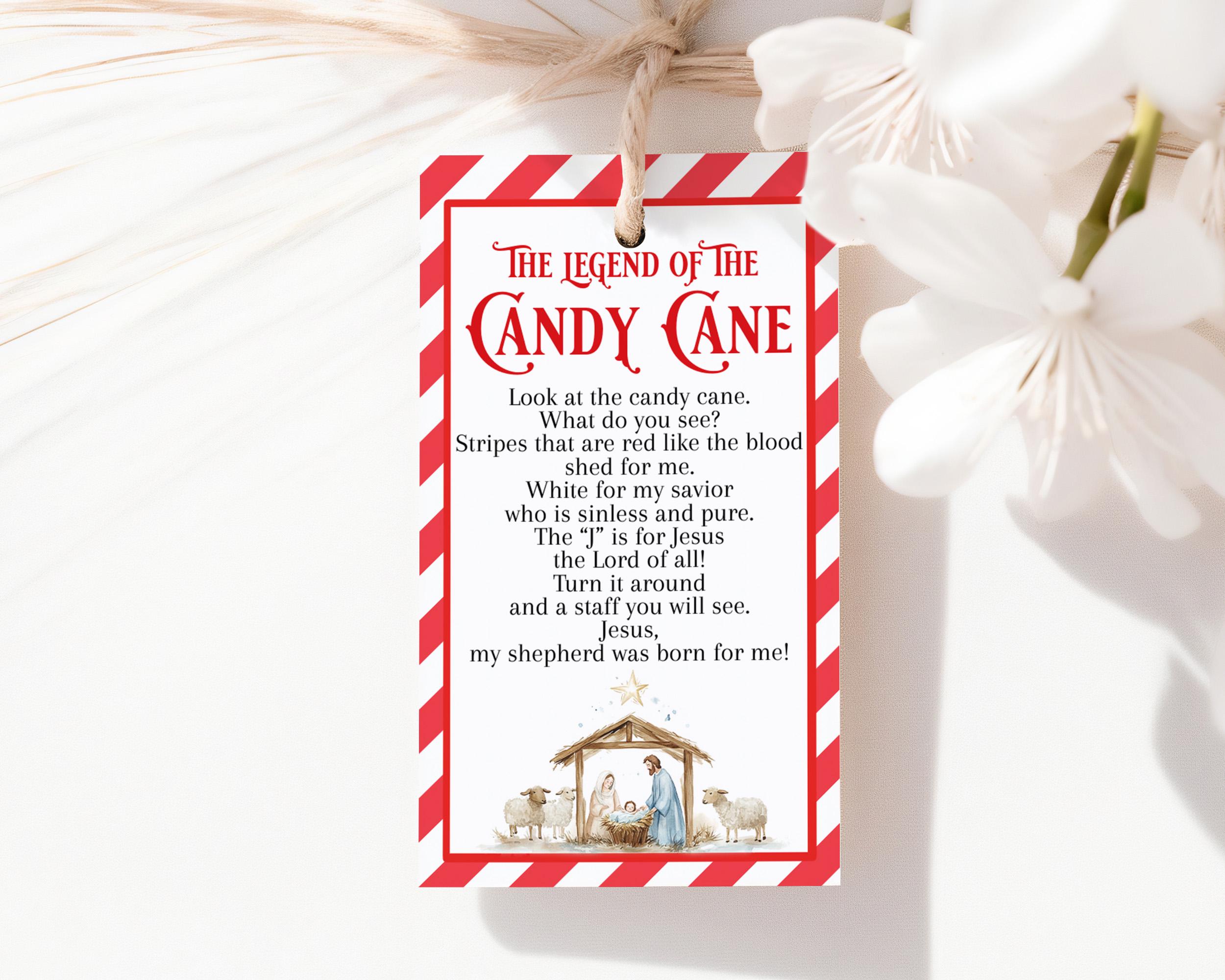 Legend of the Candy Cane Printable Tags, Kids Christian Treat Tag ...