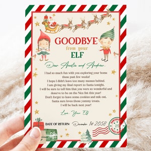 EDITABLE Elf Goodbye Letter Personalized Elf Farewell Letter - Etsy