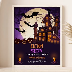 Halloween Birthday Custom Sign Haunted House Table Sign Boy Girl Spooky Party Decor Fall Spooktacular Kids Halloween EDITABLE Template BT07