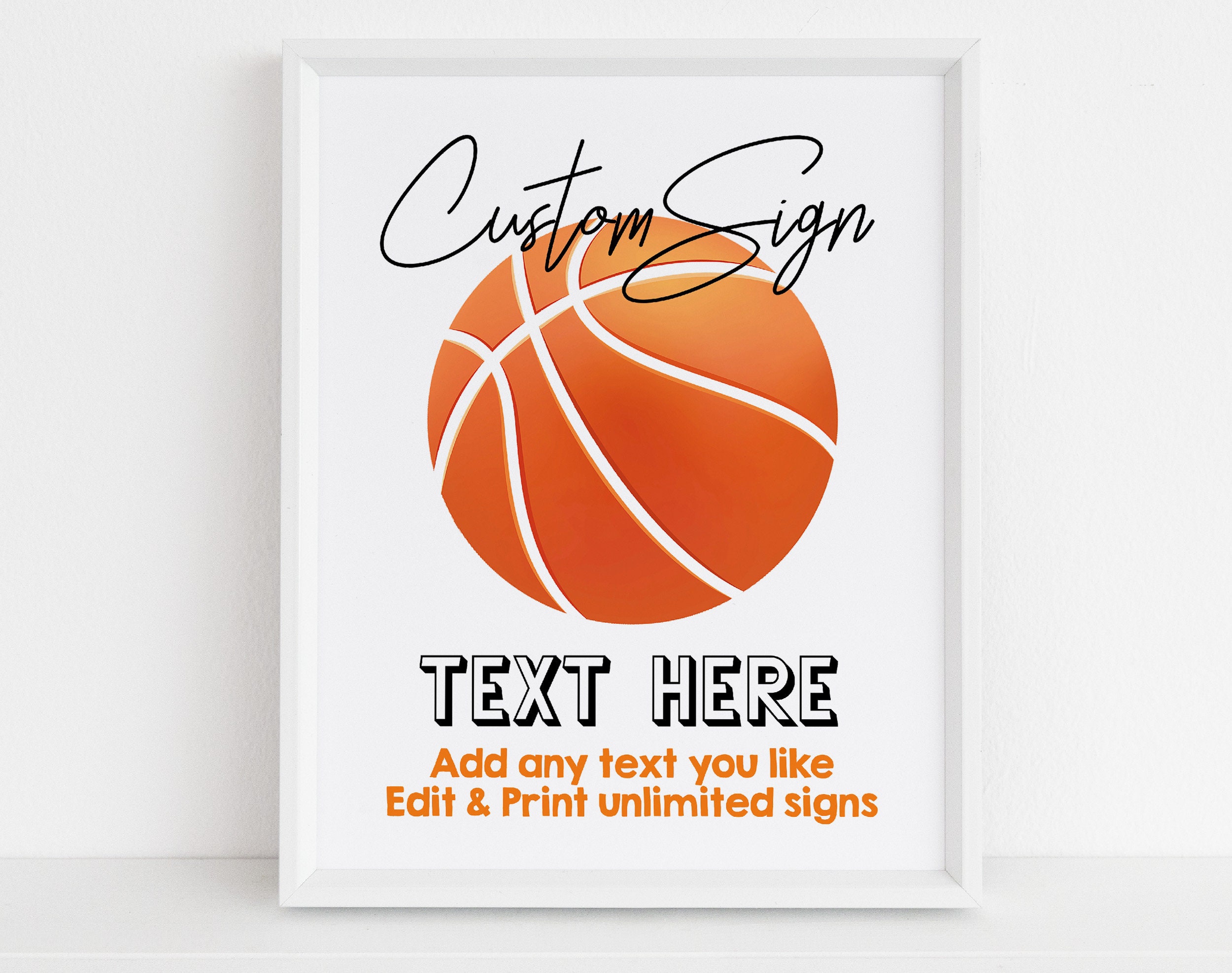 Basketball Birthday Custom Sign Girl Boy Birthday Party Decor Sports ...