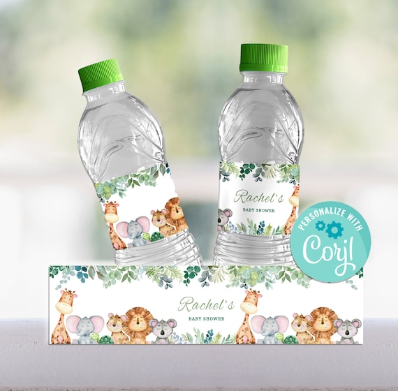 Étiquettes Autocollantes Bouteille D'eau Thème Safari - 30 Feuilles, Motifs Animaux, Fête Anniversaire Décorations Bouteille Fête Animaux