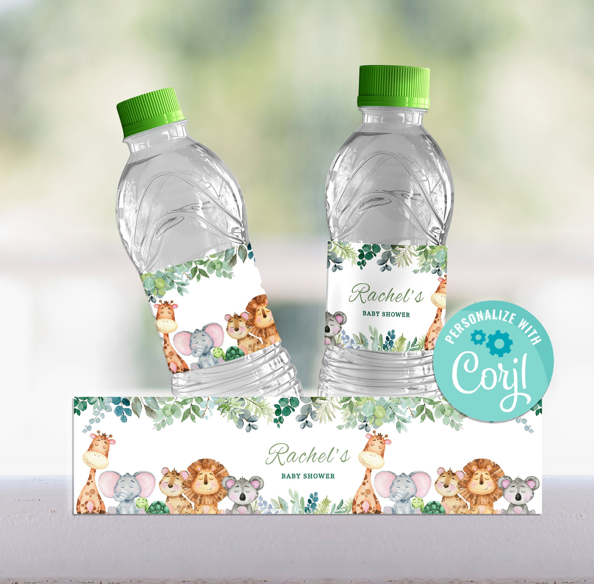 Personalised Elephant Water Bottle, Safari Drinks Bottle, Kids