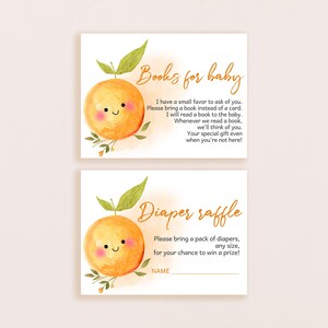 Orange Baby Shower Bundle Little Cutie Windel Lotos Buch für Baby Tropisch Citrus Tangerine Greenery Printable BS13O