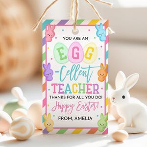 Etykieta z podziękowaniami dla nauczyciela na Wielkanoc Jesteś nauczycielem Eggcellent Tagi z podziękowaniami dla dzieci Przedszkole Szkoła Klasa Klasa Etykieta z podziękowaniami Do wydrukowania HL87P
