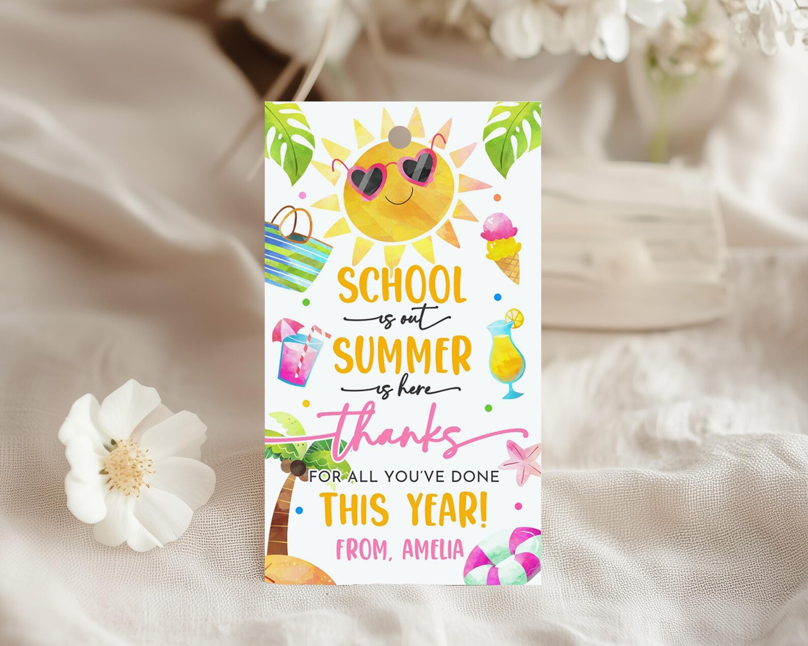School is Out Summer is Here End of Year Gift Tag Teacher Appreciation ...
