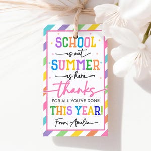 School is Out Summer is here Cadeaukaartje eindejaar leraar Waardering klas Bedankkaartjes Bedankt voor alles wat je dit jaar hebt gedaan Afdrukbaar SU05P
