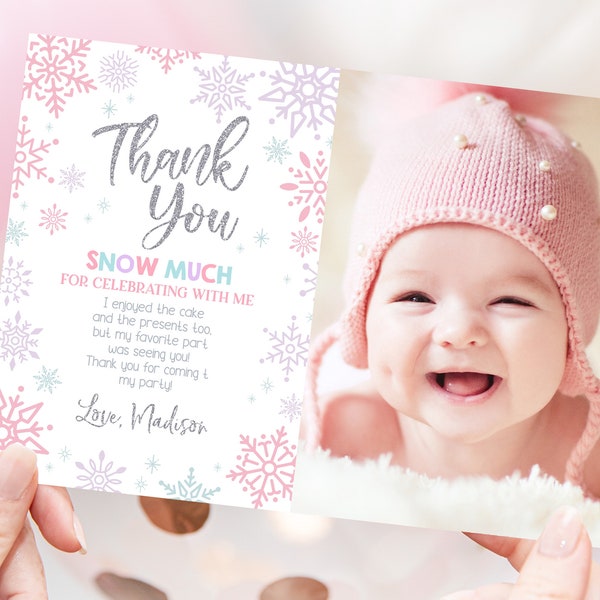 Winter Wonderland Thank You Card - Etsy