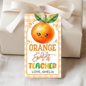 Cadeaukaartje oranje Jij alleen maar de liefste leraar Einde schooljaar Waarderingsweek Fruit bedankkaartjes Afdrukbare bedankkaartjes voor de klas TE04O