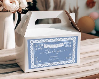 Cielito Lindo Gable Box Label Mexican Baby Shower Gift Box