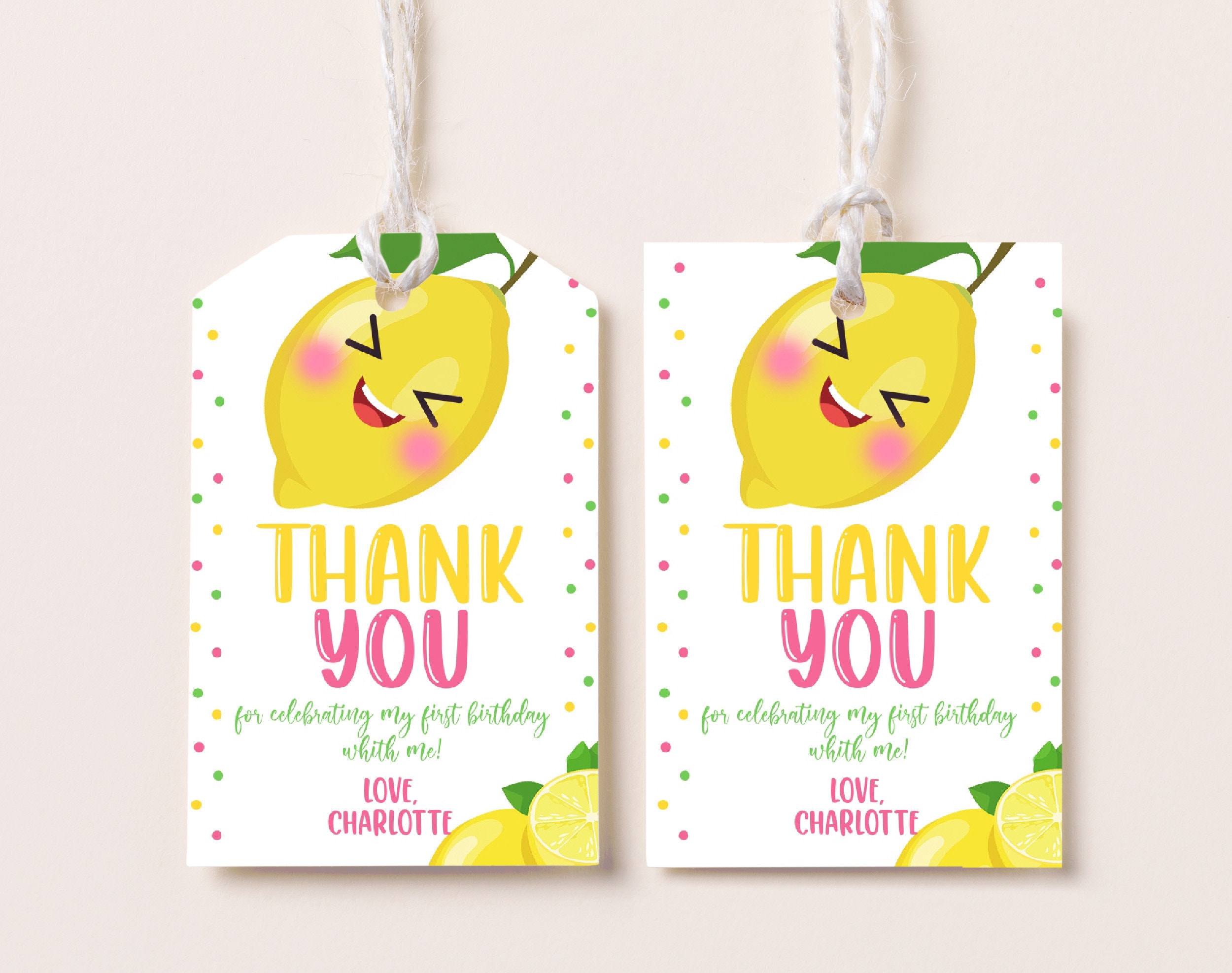 レモンティ様【フォロリピ様】【ステッカー◯枚】 Lemon Gift Tag Birthday Party Favor Label Lemonade Thank You