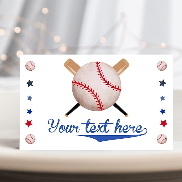 Baseball Baby Shower Food Tents Softball Birthday Food Labels Sports Party Decor All Star Rookie of the Year Printable Place Card BS45 BT68