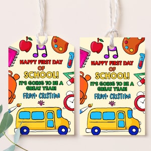 First Day of School Tag, Teacher Staff Student Gifts, New School Year Teacher Gift Tag, Start of School Year, Instant Download, BTS001