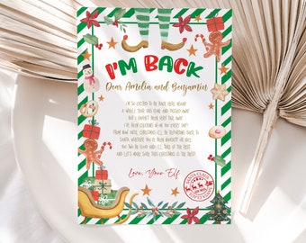 I'm Back Elf Letter, Elf Arrival Letter, Hello Elf Letter, Kids Christmas Elf Letter, Elf Note Return Mail, Welcome Printable EDITABLE HL31R