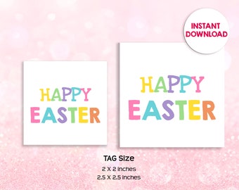 Pasen Cookie Tag Pastel Dag Gunst Label Leraar Bedankt Bunny Ears Dochter Sticker BOHO Decor Digitale Instant Download afdrukbare HOL024