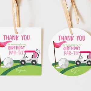 Tags golf verjaardagsbedankje golfen babyshower bedankkaartjes hole-in-one verjaardagsfeestje decor Let's par-Tee cadeaukaartjes afdrukbaar BS46P BT24P