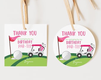 Golf Birthday Favor Tags Golfing Baby Shower Thank You Tags Hole In One Birthday Party Decor Let's Par-Tee Gift Tags Printable BS46P BT24P