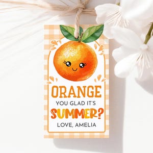 Étiquette cadeau orange, vous en êtes heureux, étiquettes de remerciement de fin d'année scolaire pour enseignant, mandarine, étiquettes mignonnes, fruits, étiquettes de faveur pour la classe, imprimables SU06O