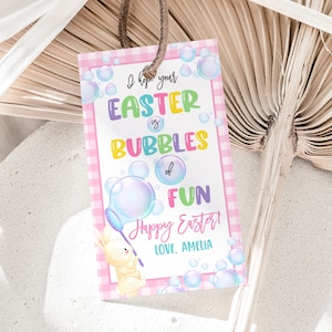 BEWERKBARE paascadeaukaartjes Ik hoop dat je Pasen leuke bubbels is Tag Wand Spring Break School Kleuterklas Leraar Kids Party Gunsten HL41