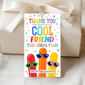 Etiquetas de regalo para paletas heladas, regalos geniales de fin de año escolar, etiquetas de regalo para estudiantes y compañeros de clase, etiquetas de regalo para fiestas de verano imprimibles SU03R