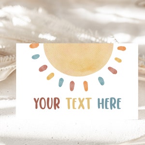 Tende per cibo Sunshine You Are My Sunshine Etichette per cibo Boy Girl Birthday Party Decor Boho Sun Baby Shower Segnaposto Buffet Stampabile BS25 BT86