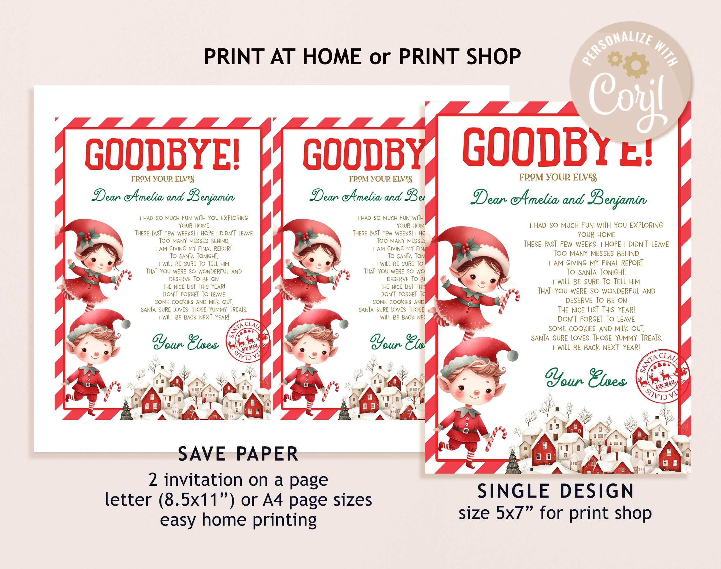 Elf Letter Bundle, We're Back Elf Letter, Goodbye Elf Letter Kit, Elf ...