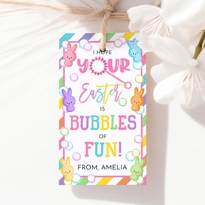 Ik hoop dat je Pasen bubbels van plezier is Vrolijk Pasen Cadeaukaartje Kinderen Kleuterschool Leraar Klas Klas Student Bedankkaartjes Afdrukbare HL87P