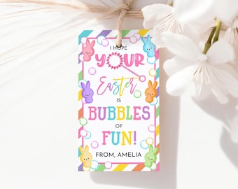 Hope Your Easter is Bubbles of Fun Happy Easter Gift Tag Kids Preschool School Teacher Classroom Class Student Favor Tags Printable HL87P
