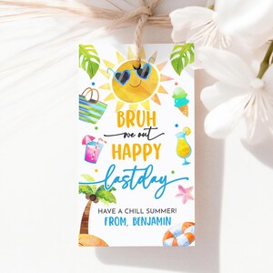 Bruh We Out Happy Last Day of School Cadeaukaartje Eindejaar Bedankkaartjes Student Classroom Class Summer Party Tag Zonnebril Afdrukbaar SU02B