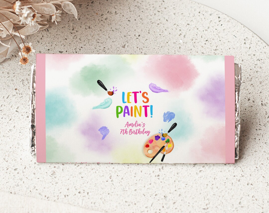 Wrapper Girl Art Birthday Chocolate Wrapper Girl 1st Birthday Decor Painting Party ...