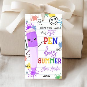 Ik hoop dat je een geweldige zomer hebt Cadeaukaartje Inktpen Kladblok Einde schooljaar Bedankkaartjes Leraar Waardering Student Klas Afdrukbaar SU03V