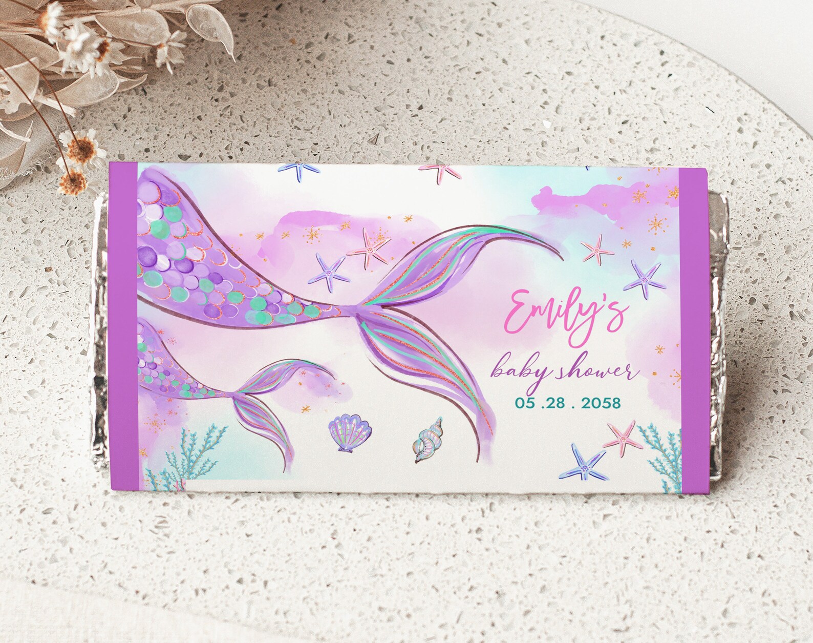 Mermaid Chocolate Wrapper Under the Sea Gender Neutral Party Decor ...